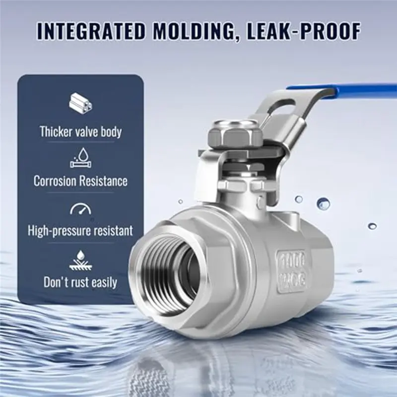 Stainless Steel 304 Ball Valve 2 Pack 1/2
