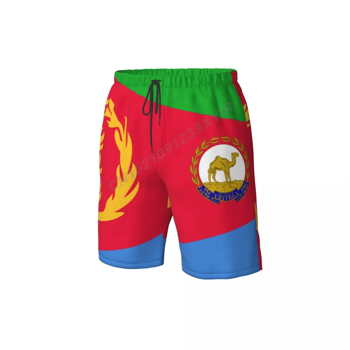 Summer Men\'s Eritrea Flag Eritrean Fans Beach Pants Shorts Surfing M-2XL Polyester Swimwear Running