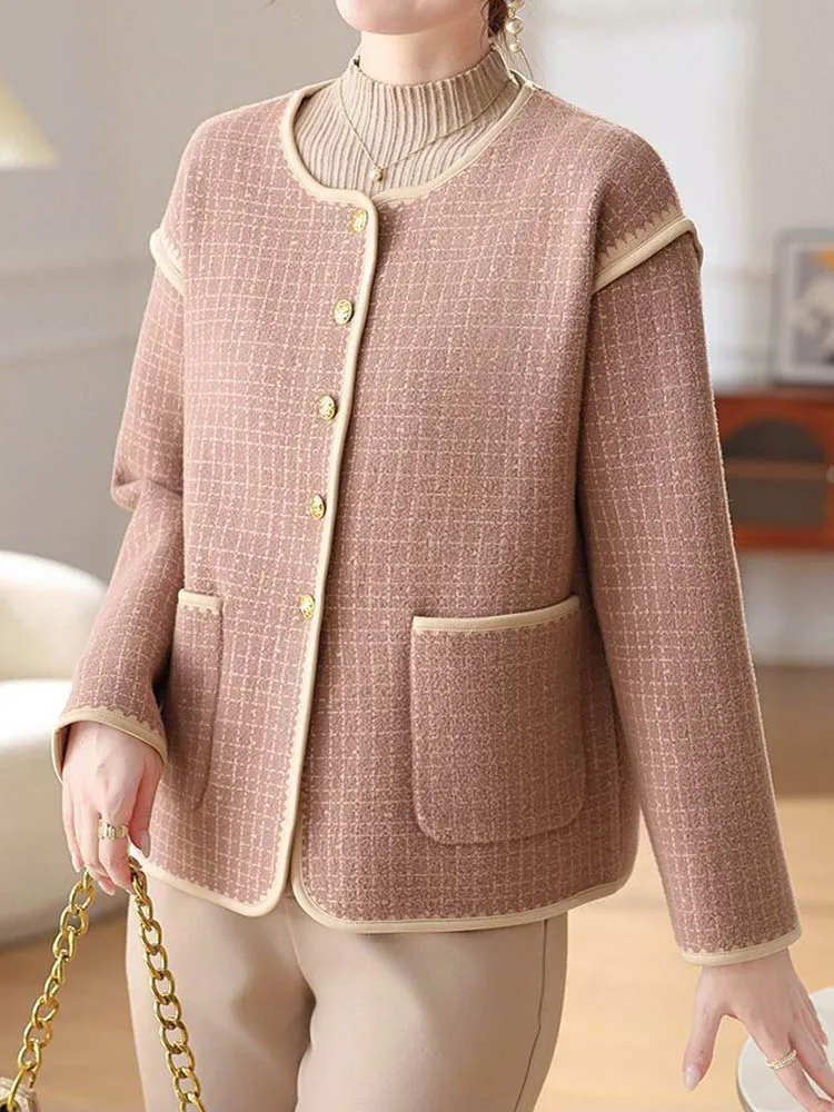 Herbst Winter Lose Outer Frauen Casual Oansatz Einreiher Gestrickte Jacken Koreanische Mode Langarm Chaquetas Blusas Neue