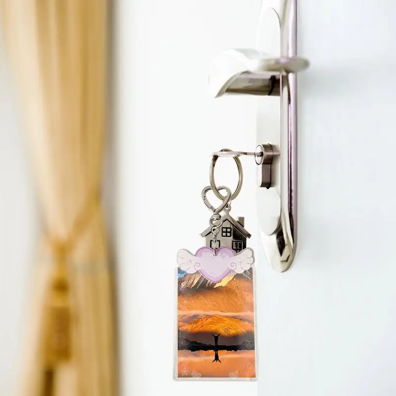 사진 카드 슬리브 Photocard 수호자 키 체인 케이스 소녀를위한 아크릴 귀여운 학생 카드 홀더 십대 성인 어린이 및 팬