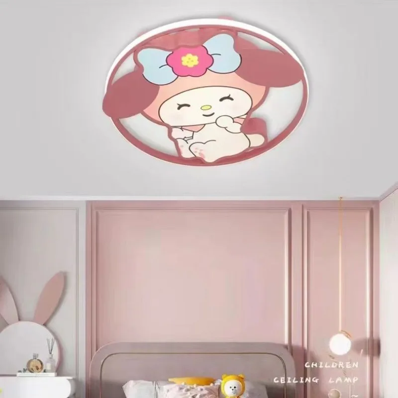 Sanrio My melody Pochacco Cinnamoroll Kuromi quarto infantil simples e fofo criativo formato de desenho animado lâmpada de teto com proteção para os olhos