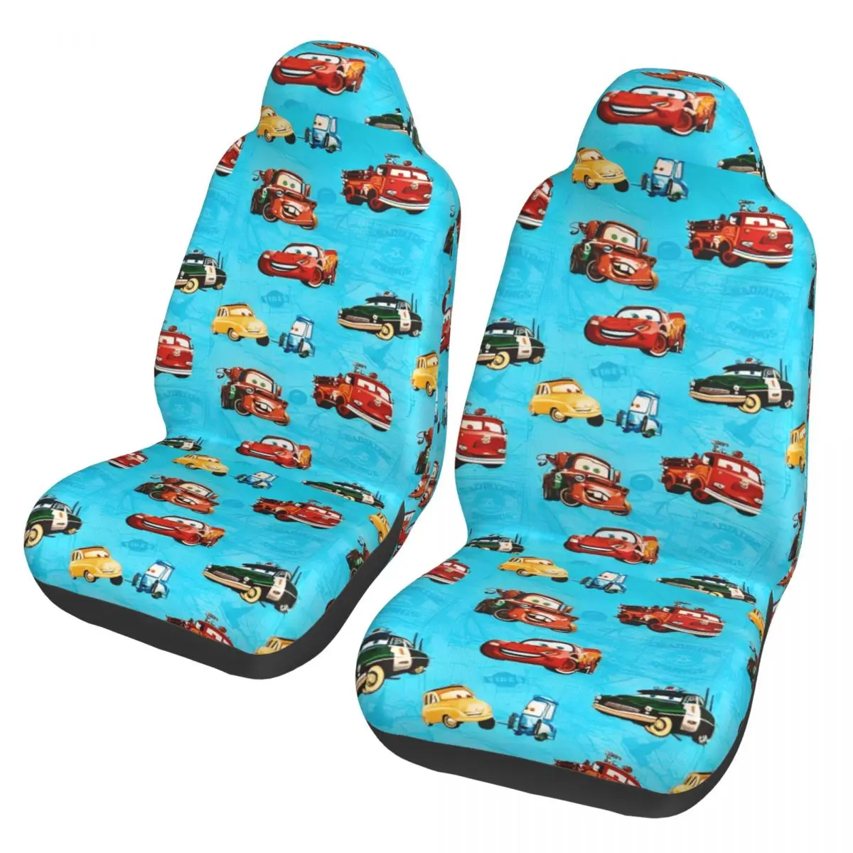 

Lightning Mcqueen And Sally Car Car Protective Accessory Front Seat Covers for Vehicles Universal Fit Seat Covers