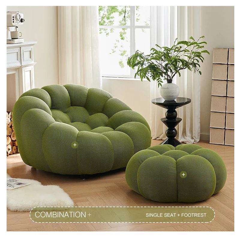 

# Colorful Bubble-style Soccer Ball-shaped Single Reclining Sofa With Fabric, Vacuum Compressible Living Room Lounge Chair Set