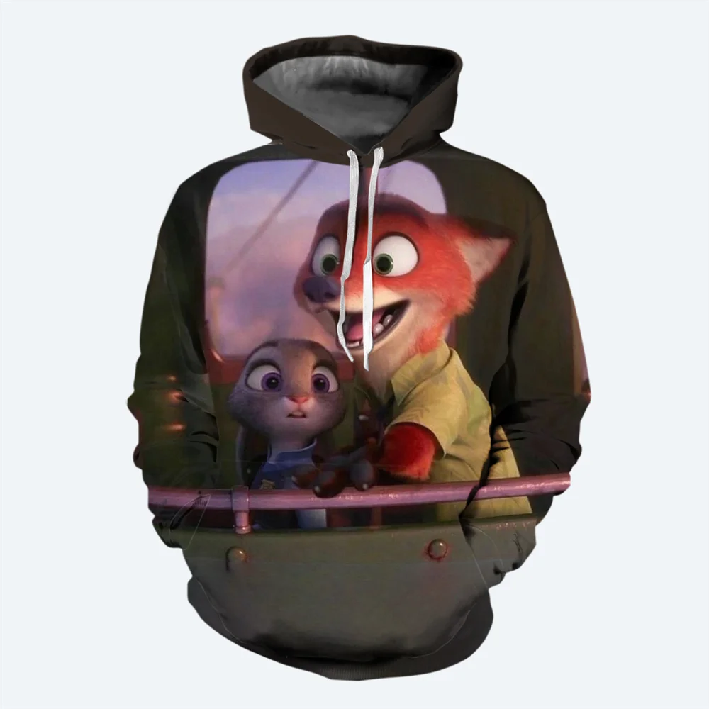 Judy Hopps Nick Wilde Children's Hoodie Zootopia Boys Girls Pullover 3D Print Disney Pullover New Men's Hoodie Casual Men's Wear