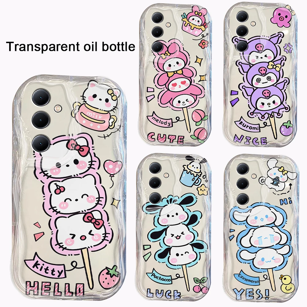 

Kuromi Cinnamoroll Pachacco Hello Kitty 3D Wave Case For Xiaomi Redmi 13C 12C 10C 9C A1 A2 K50 K40 Note 13 12 11 Pro Plus 4G 5G