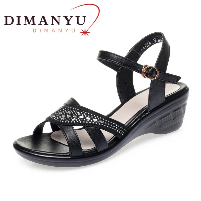 DIMANYU Women Sandals Summer 2024  New Female Sandals Wedges Open Toe Large Size 41 42 43 Mother Casual Sandals Ladies