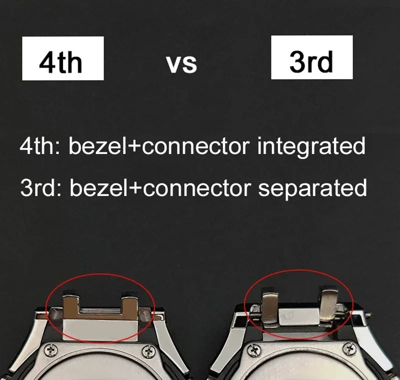 Gen4 طقم عصري لـ GA2100 إطار معدني كاسيو تعديل GEN4 جيل ساعة مطاطية حافظة حزام من الفولاذ المقاوم للصدأ GA 2100/2110