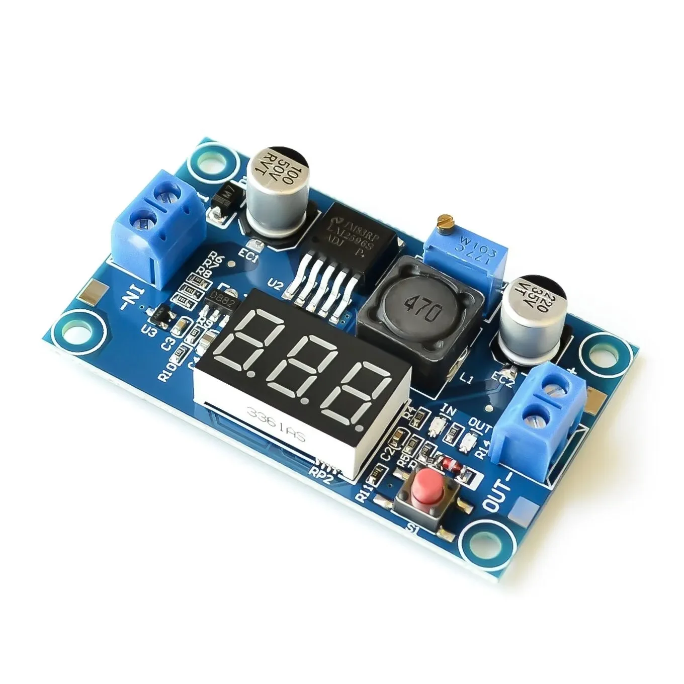 

LM2596 DC Buck Step Down Power Converter Module DC/DC 4.0~40V to 1.25-37V 2A Adjustable Voltage Regulator With LED Voltmeter