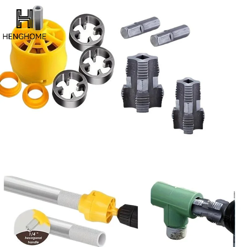 

Набор инструментов для изготовления резьбы из ПВХ для электрической дрели, аксессуары, пластиковый модуль для нарезания резьбы для водопроводных труб, инструменты для резьбы из ПВХ, набор круглых штампов