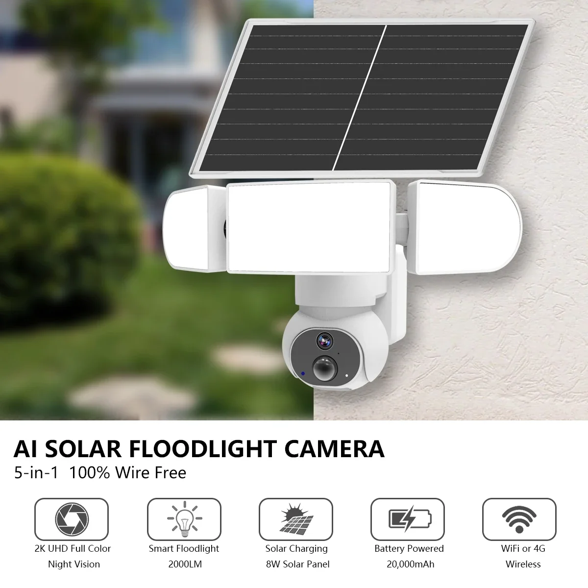 New Arrival Bright LED Light Hd Auto tracking 4g Solar Camera Pir Human Detection Camera Outdoor  Ip65 Waterproof For Cctv