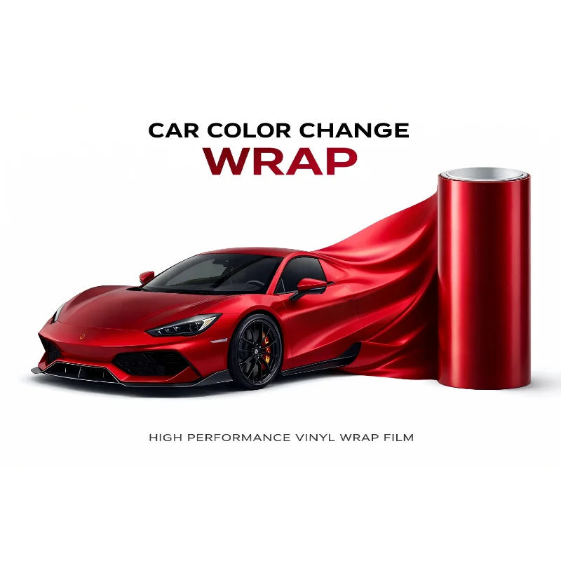 

Liquid Cherry Red PET Car Wrap Vinyl Film - Glossy Metallic 3D Effect Auto Body Decal for BMW, Mercedes, Tesla & All Cars