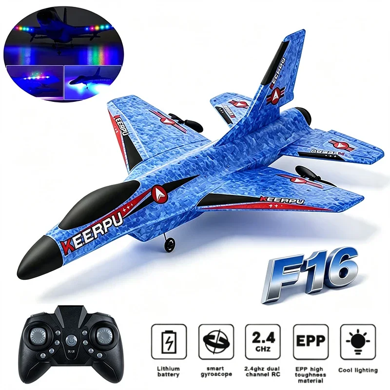 RC Plane F16 Aircraft  2.4G Remote Control Fighter With Night LED EPP Foam RC Vertical Plane Children And Adults Toys Gifts
