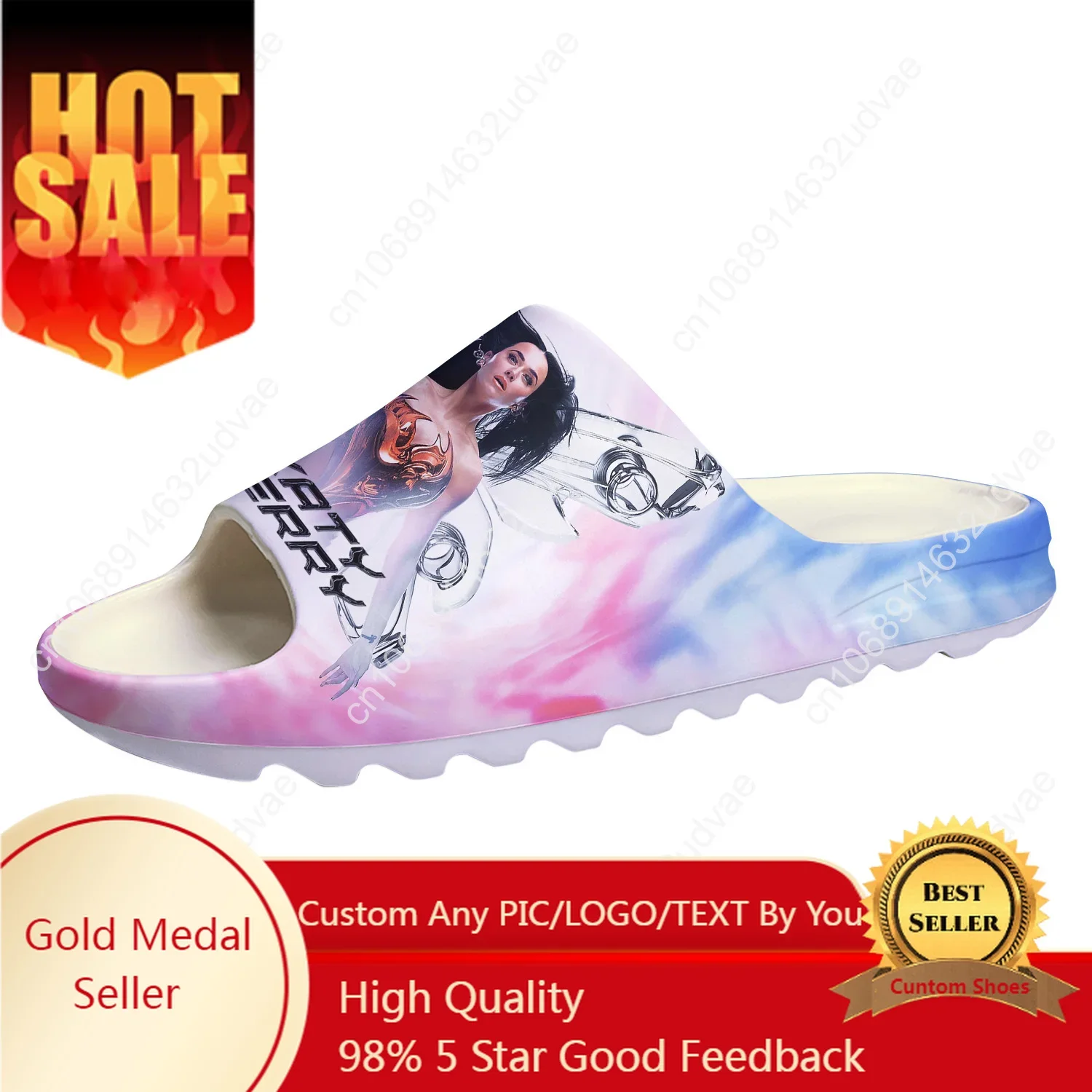 

Katy Perry Custom Made Soft Sole Sllipers Home Clogs Step On Water Shoes Mens Womens Teenager Bathroom Beach Step In Slliper