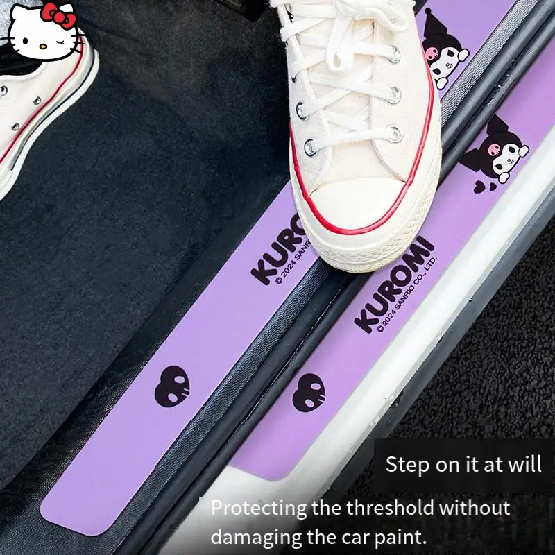 

Kuromi Sanrios Car Door Sill Pedal Protection Strip Anti-Trampling Protection Sticker Trunk Scratch Cover Cartoon Accessories