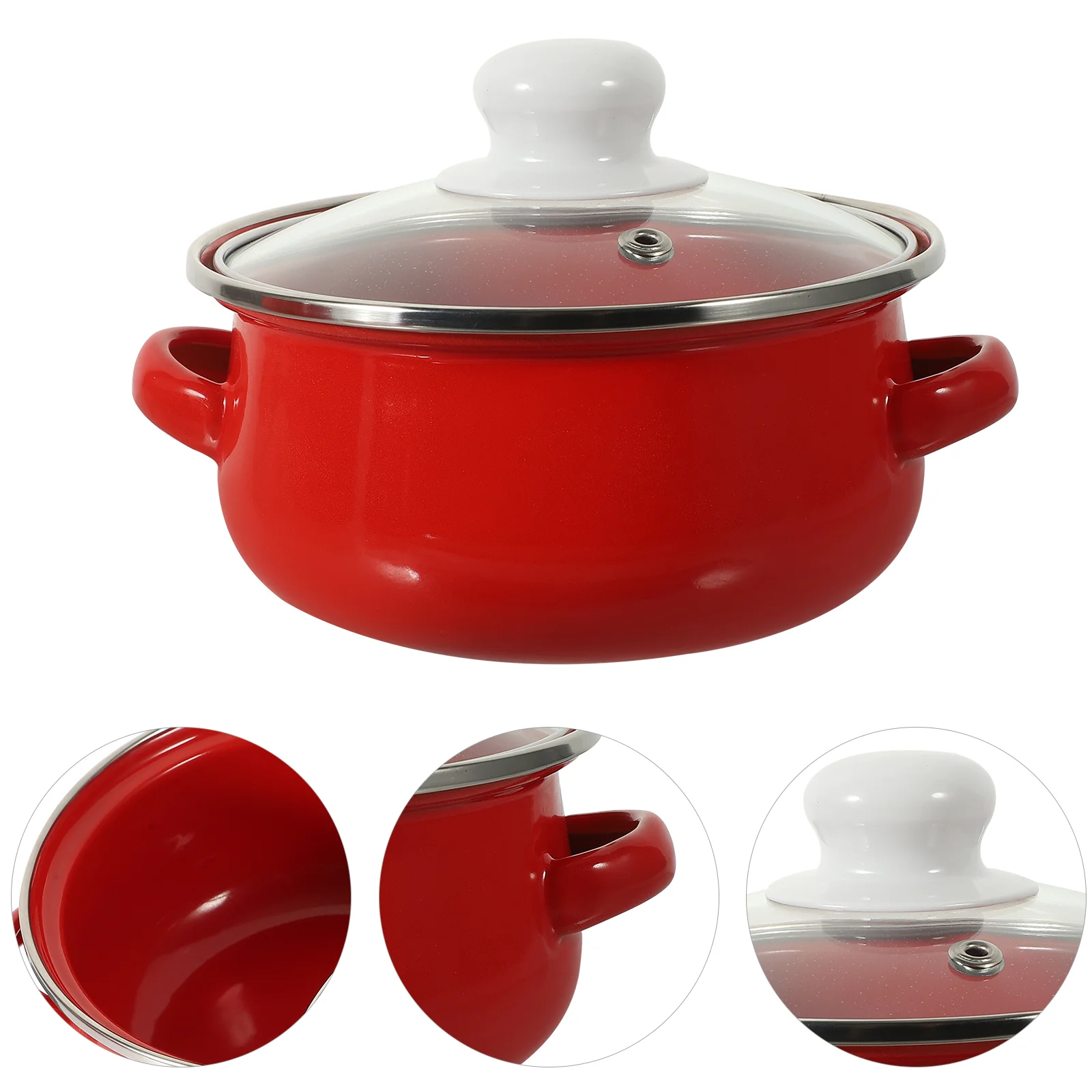 

3 Pcs Enamel Pot Kitchen Milk Pan Soup Casserole Simmers Pans for Stove Top Cooking Small Saucepan Decorative