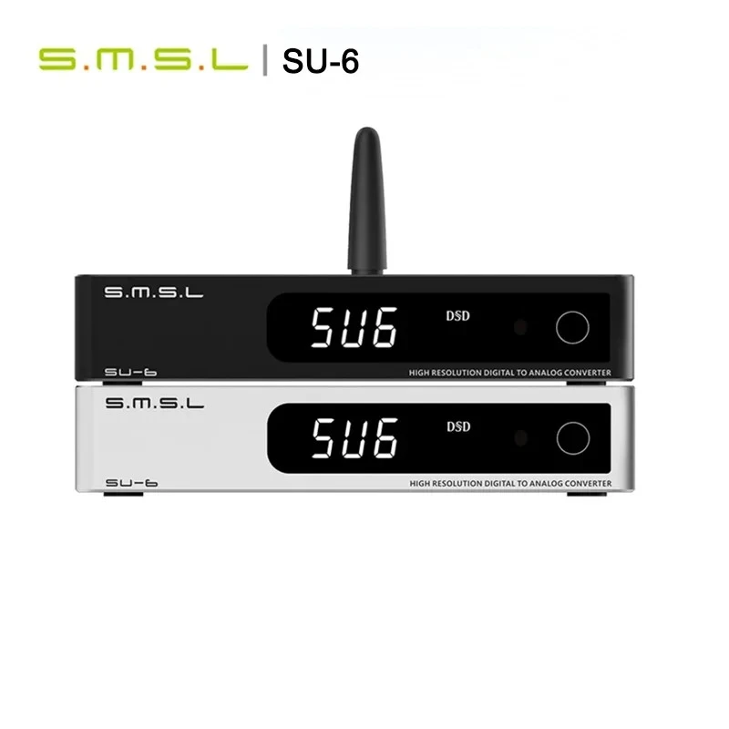 SMSL SU-6 Decoder ES9038Q2M OPA1612*4 32Bit/768kHz DSD512 Bluetooth 5.0 SU6 Desktop Mini Audio DAC with Remote Control