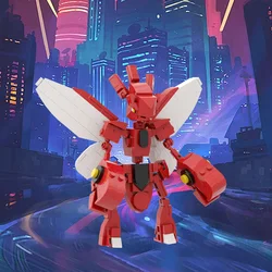MOC Cartoon Scizor Model Building Blocks Red Insect Flying Mantis Fighting Elf Animation Action Figure Assembling Brick Toy Gift