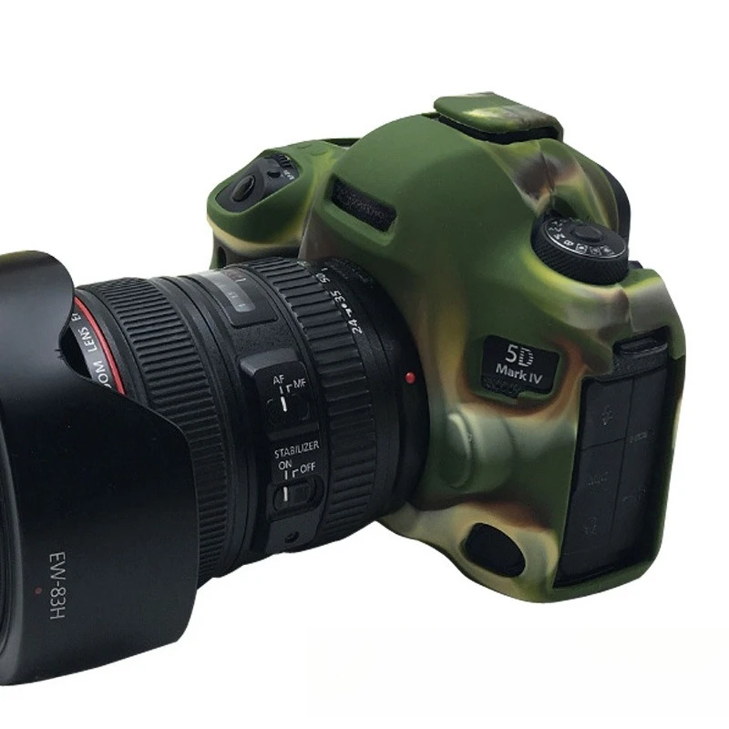 

For Canon EOS 5D Mark IV 5D4 5D2 Silicone Armor Skin Case Cover DSLR Camera Bag micro single case + free tempered film
