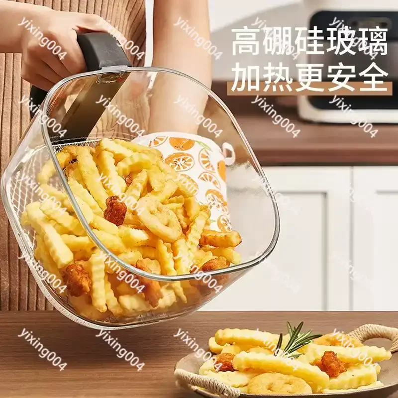 Household Visual Air Fryer, Uncoated Glass Inner Pot, Multifunctional Healthy Cooker