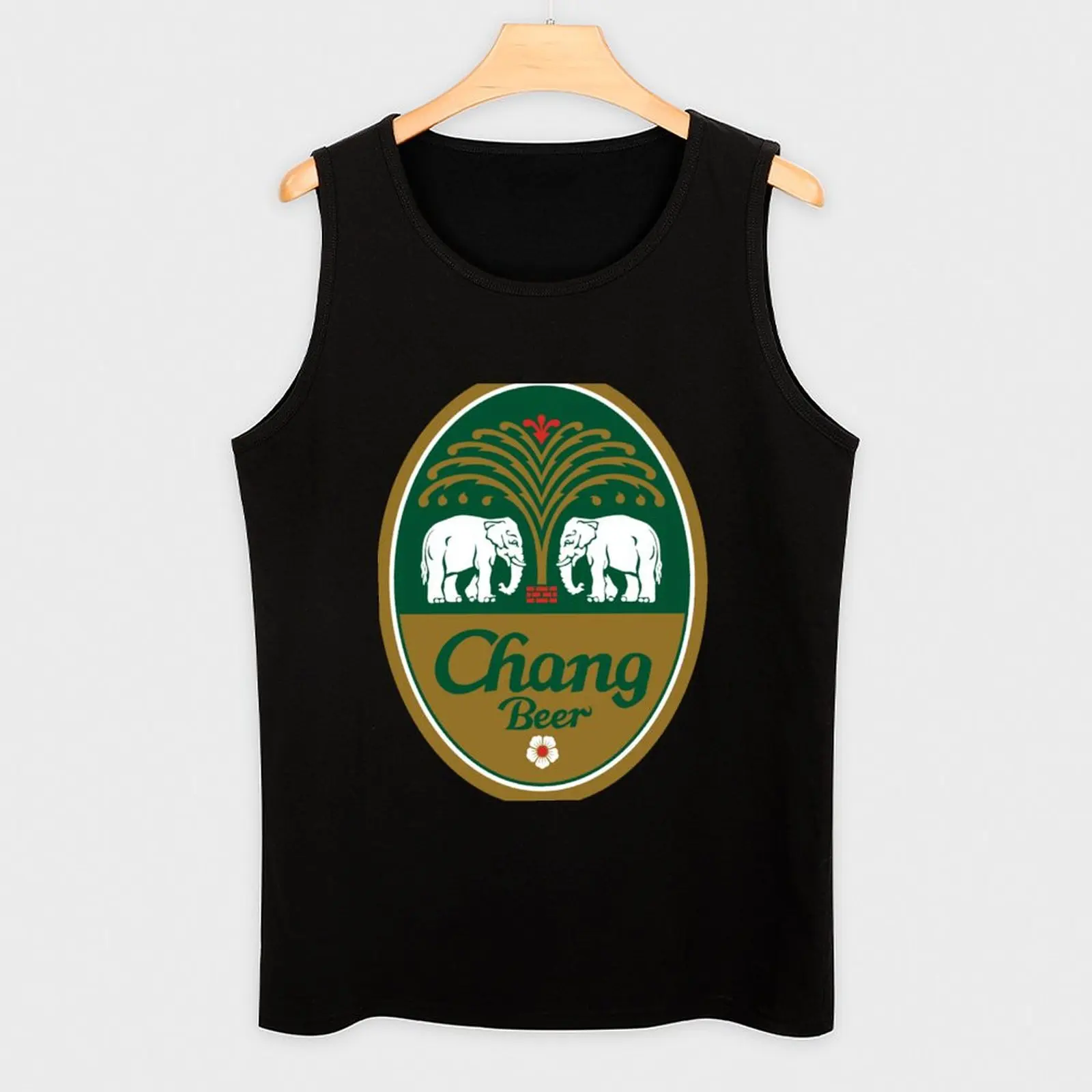 Chang Beer Sticker Tank Top para hombre, ropa de gimnasio, chaleco de verano, ropa sexy