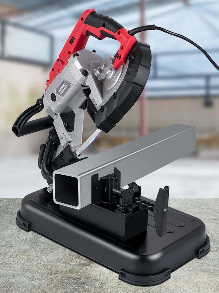 SucceBuy scie à ruban Portable capacité de coupe de 5 pouces sans fil vitesse Variable 10Amp moteur scie à ruban de coupe profonde pour tuyaux en métal et bois barres d'armature