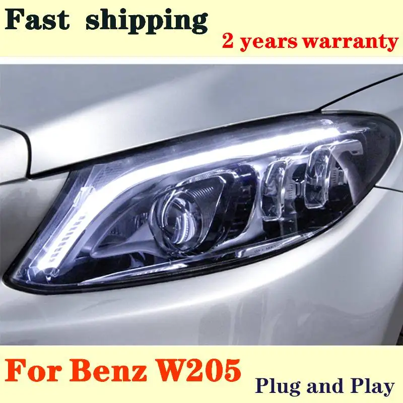 

Head Lamp For Mercedes Benz W205 Headlights 2015-2020 C300 C260 New ALL LED Headlight Dynamic Turn Signal DRL Bi-LED Lens