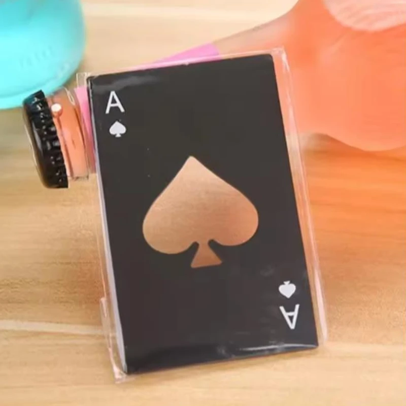 1 قطعة بوكر الإبداعية على شكل زجاجة يمكن فتاحة الفولاذ المقاوم للصدأ بطاقة الائتمان حجم بار مطعم البيرة المعادن افتتاح أداة هدية