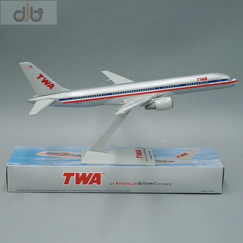 1:200 Aircraft Model Toy Trans World Airlines TWA Boeing 757-200 Miniature Replica