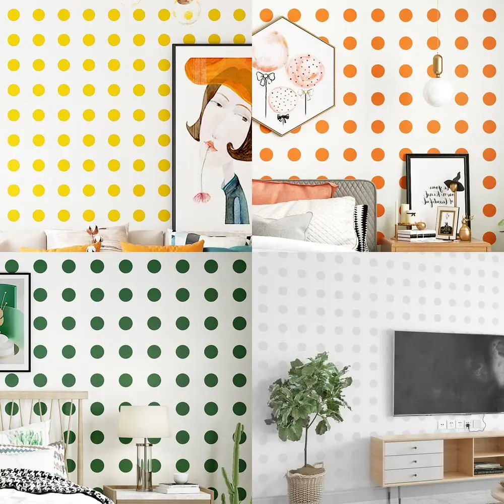 Scandinavian Light Gray Polka Dot Wallpaper Non Self Adhesive PVC Paste the Wall Thickened for Living Room Bedroom TV Background