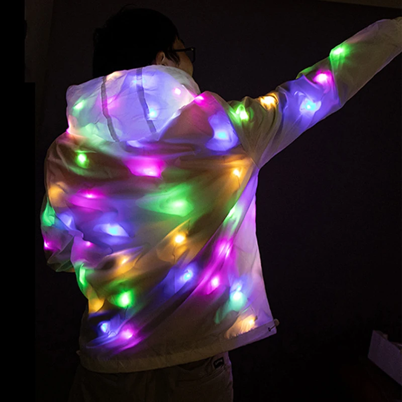 

Glow Dancing Costume LED Jacket Luminous LED Clothes Stage Dance Wear Glowing Dress LED Tron Coat Pant for Nightclub Carnival