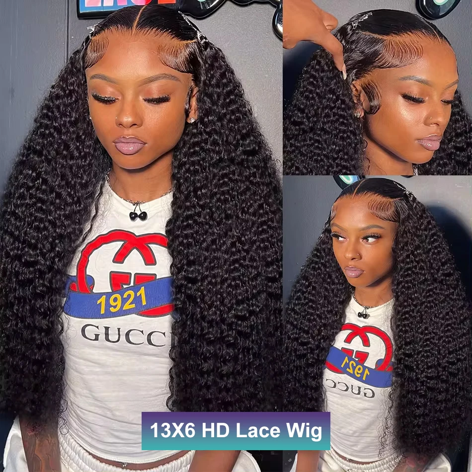 Deep Wave 13x4 Lace Frontal Wigs Human Hair Water Wave 13x6 HD Lace Front Human Hair Wig For Black Women 250% Density Curly Wigs