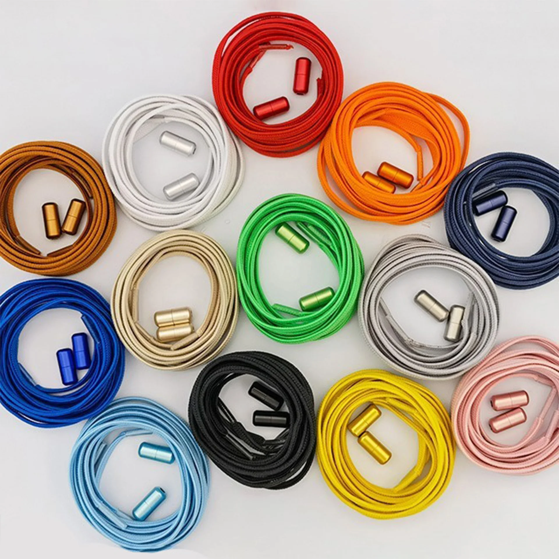1 Pair No Tie Shoe Laces Colorful Buckle Flat Shoelaces Colorful Fashion Without Ties Elastic Laces Sneaker Kids Adult Widened