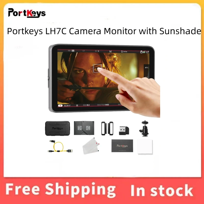 PortKeys LH7C 7 Inch 1000nit Touch Field Monitor TA03Y 2 in 1 HDMI Control Cable 4K Input 3D LUT Camera Control For Sony Canon