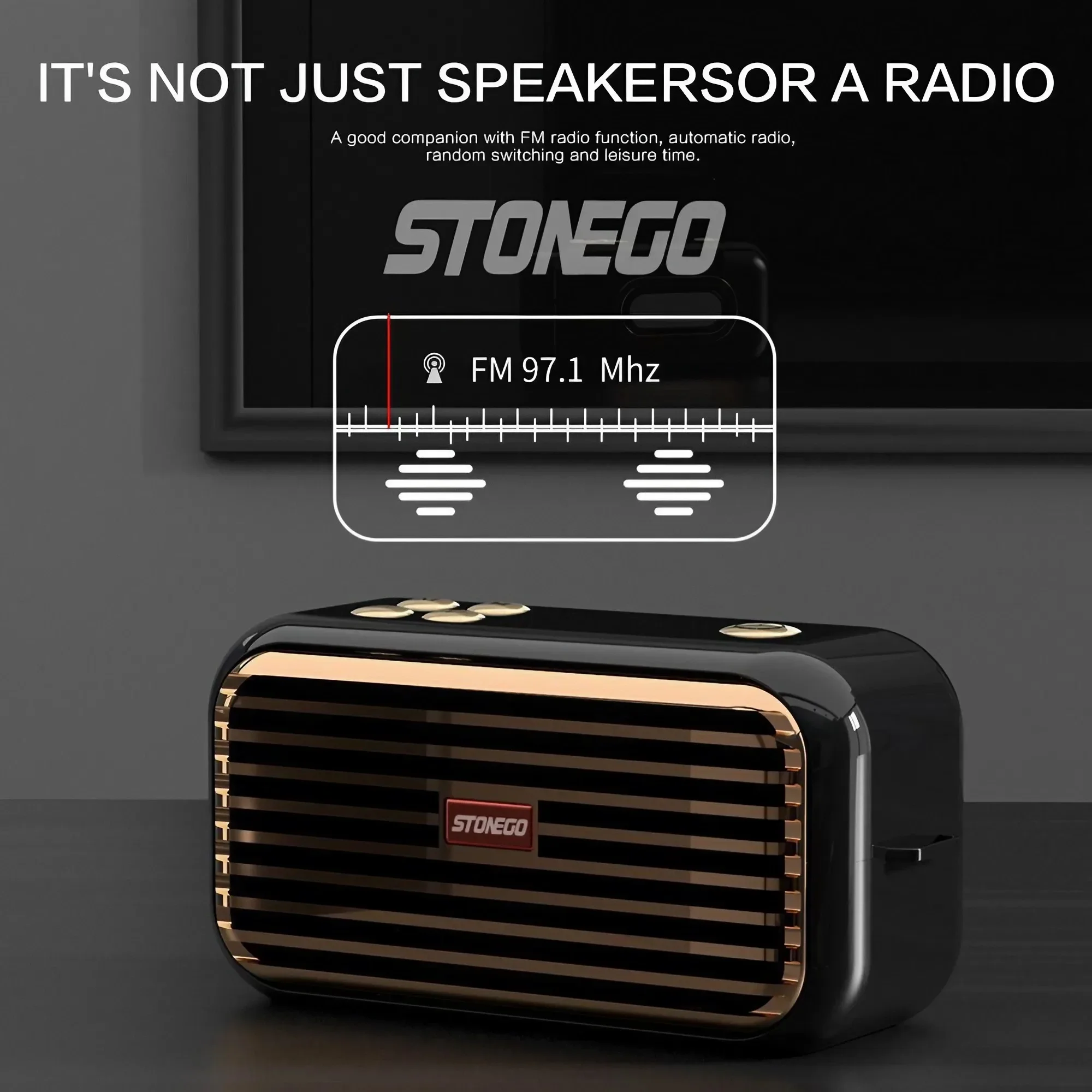 Bluetooth Five Zero Portable Speaker Wireless Stereo Sound 16W Loud Output with True Wireless Stereo Pairing TWS Compatible Dual Channel Deep Bass and Crisp Clear Audio for Home Office Travel Outdoor Entertainment 3
