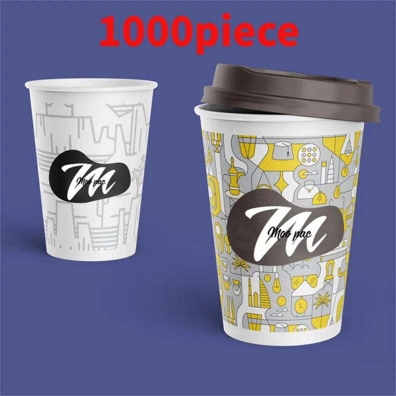 10 00piece.Custom.Design Custom Single Double Wall Paper Cup Cold Drink Yogurt Take Out Packing