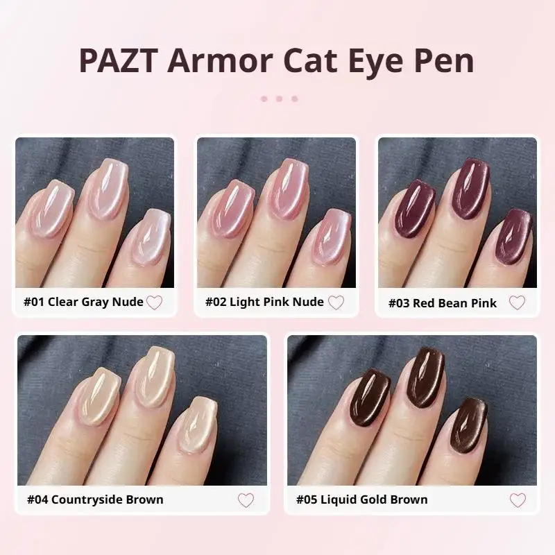 Magnetischer Gel-Nagellack-Stift, 7-in-1 Glitzer Katzenauge Gel-Nagellack, Kein Unterlack/Überlack Nötig, Tragbarer Ein-Schritt-Nagellack-Stift – Detail 13