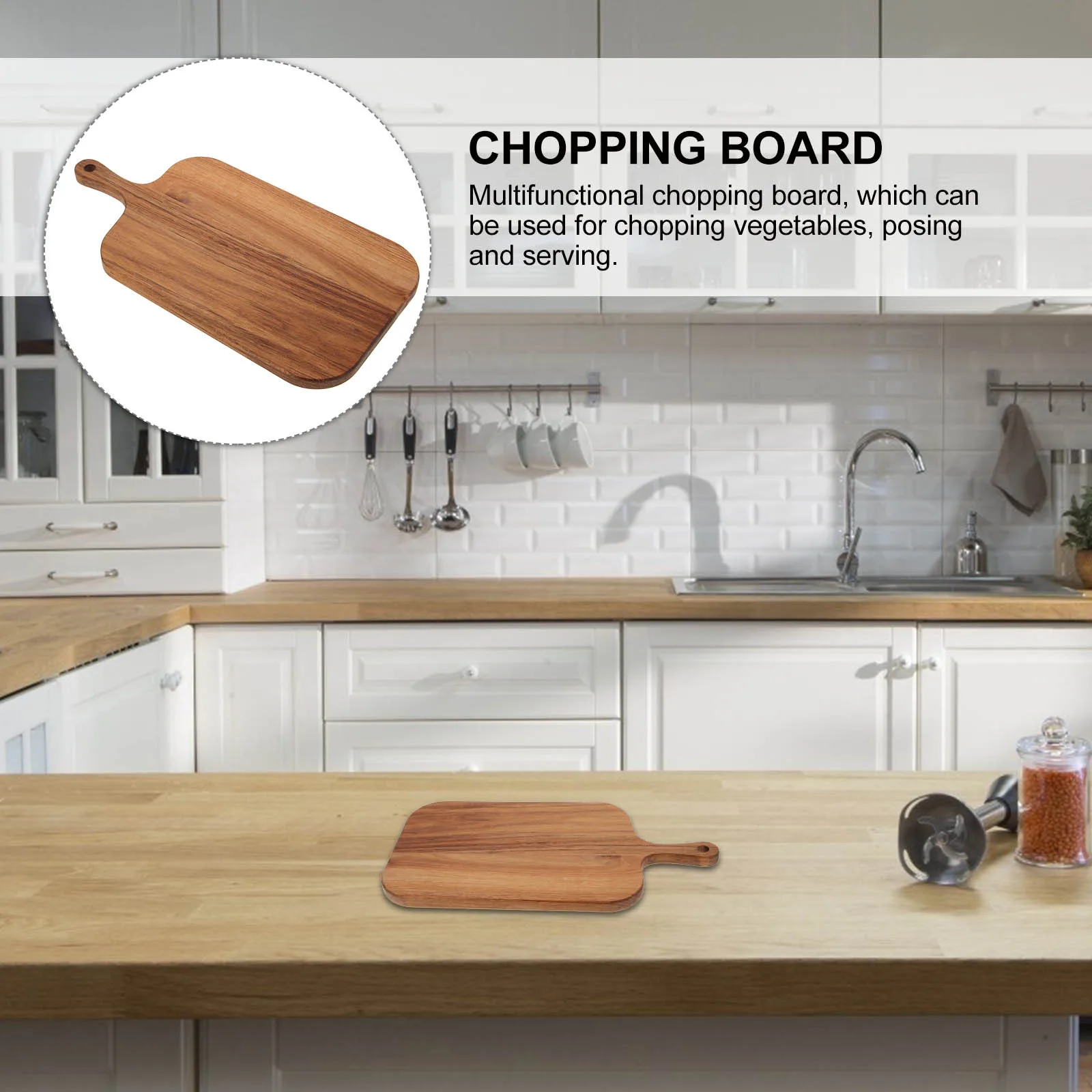 

Wooden Cutting Board For Kitchen Natural Wood Chopping Board For Meat Vegetable Fruit Bread Prep Thick Countertop Tool