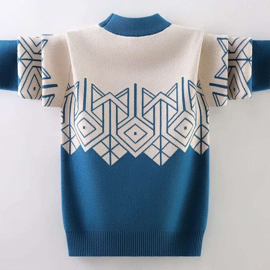 

Boys Sweater Autumn Winter Children Pullovers for Boys Knitted Warm Tops Teenage Clothes Casual O-Neck Kids Sweaters