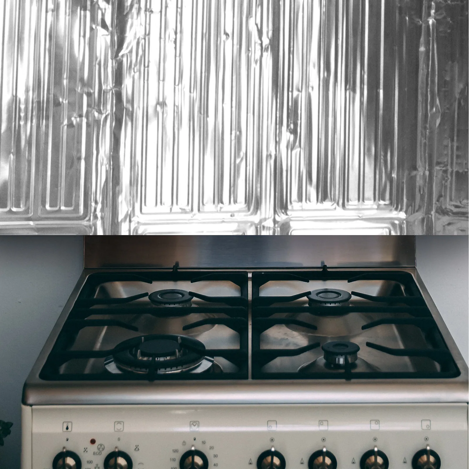 1Pcs Oil Plate Damper Aluminum Foil Stove Shield Foldable Easy Storage Kitchen Oil Guard Anti Splash Screen for Home Cooking