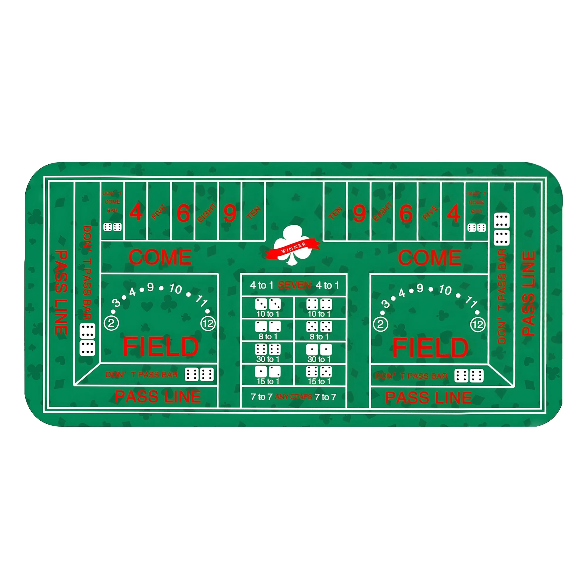 120x60cm/180x90cm Special Design Dice Game Table Mat Rubber Table Mat for Party Card Games Entertainment Accessories