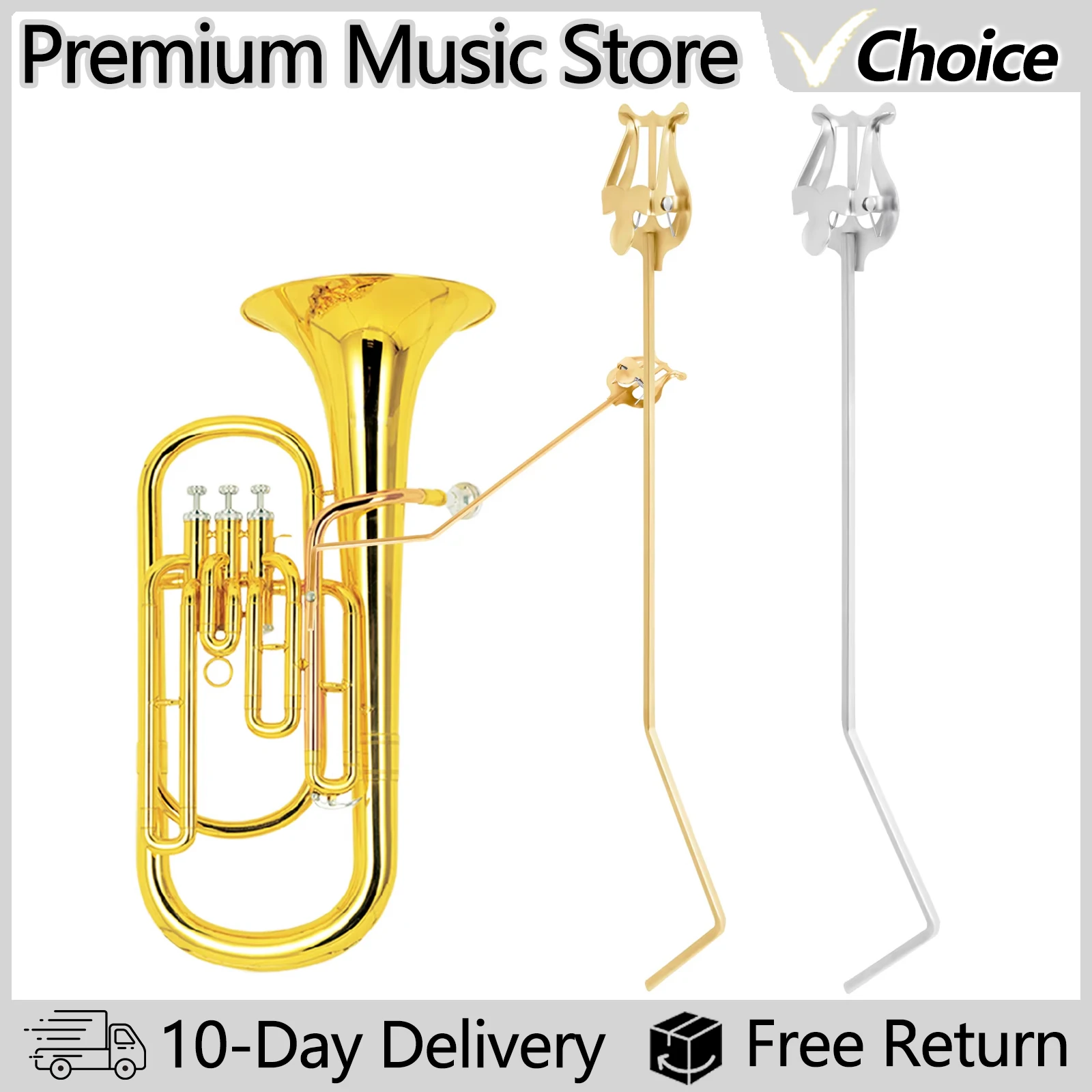 Tenor Horn Music Stand Standing Key Tuba Portable Metal Music Stand Euphonium Sheet Music Holder Brass Instrument Accessories