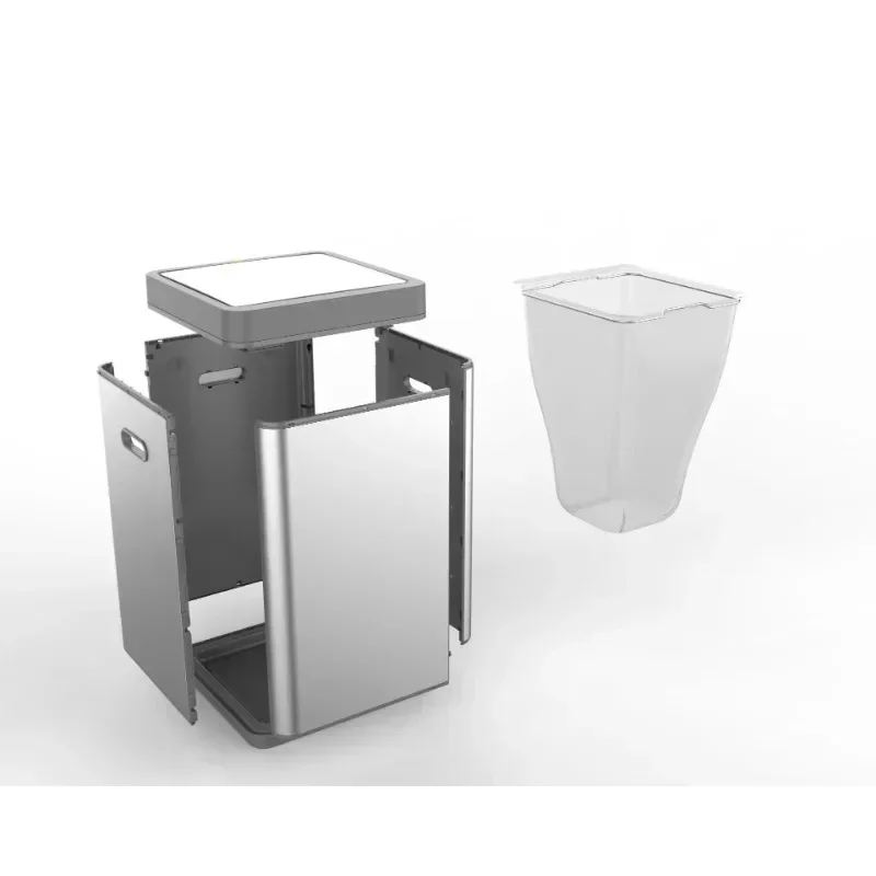 Assembled stainless steel intelligent induction trash can large capacity 60L household