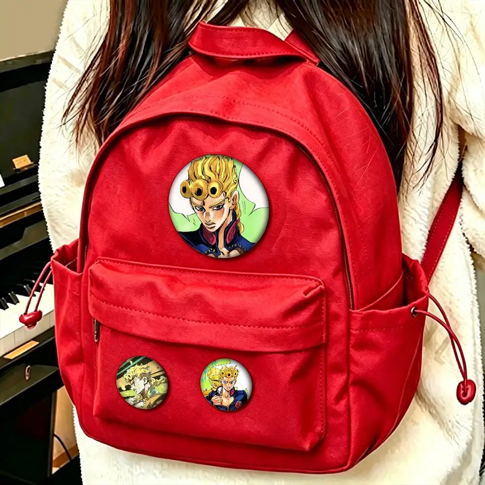 J-JOJOs G-Giorno G-Giovanna Custom Enamel Pin Badges 25mm 32mm 44mm 58mm Backpack Hat Decor Toys Gifts