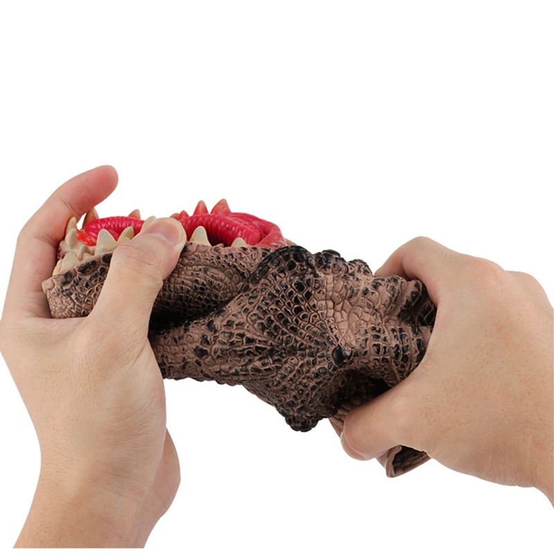 Burattini a mano di dinosauro giurassico - Giocattoli di ruolo in peluche T-Rex e squalo per bambini, regalo fantastico del mondo dei dinosauri Gioco genitore-figlio