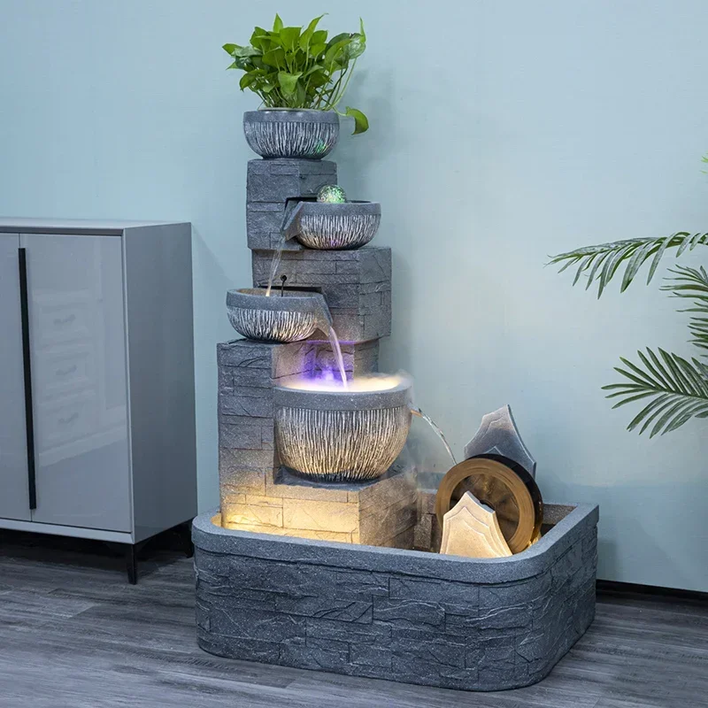 Fountain circulating water landscape courtyard fish tank indoor balcony floor decoration