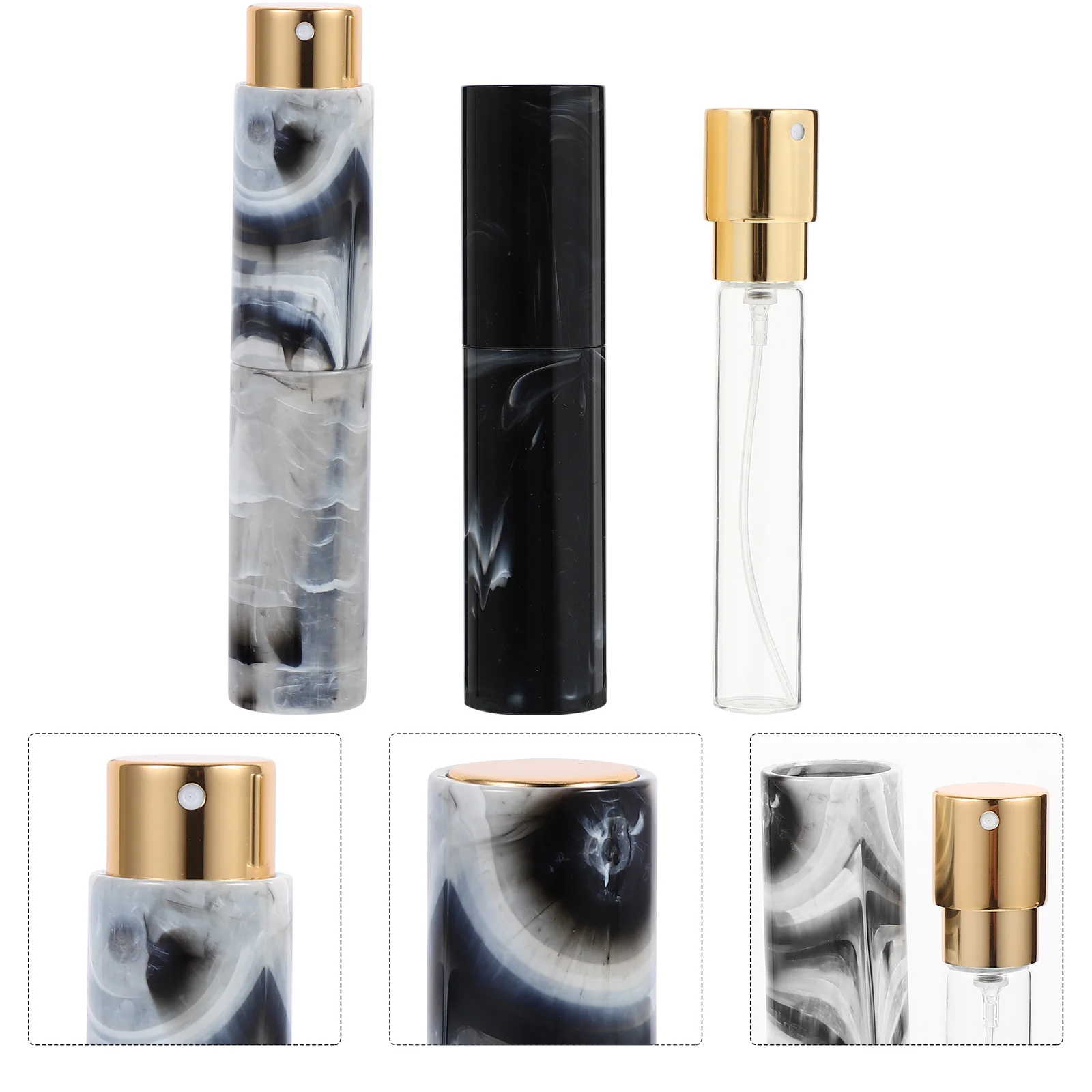 

2 Pcs Rotating Perfume Tube Refillable Spray Bottle Atomizer Rotary Packaging Bottles Container Plastic