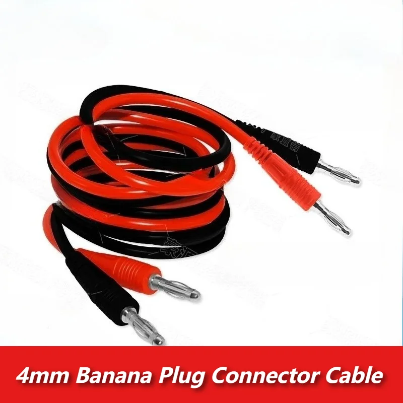 1pc 4MM Banana Plug Double Head Power Test Experimental Wire 4.0 Lantern Head Male to Male Red and Black Line Connection Cable