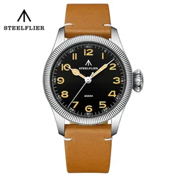 STEELFLIER 공식 럭셔리 쿼츠 손목시계, SF741 스위스 C3 야광 VH31 음소거 스윕 세컨드 무브먼트, 200M 방수 스포츠 시계