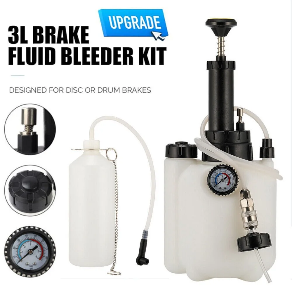 3L+1L Capacity Car Brake Fluid Bleeder Bleeding Fluid Tool Kit AutoReplacement