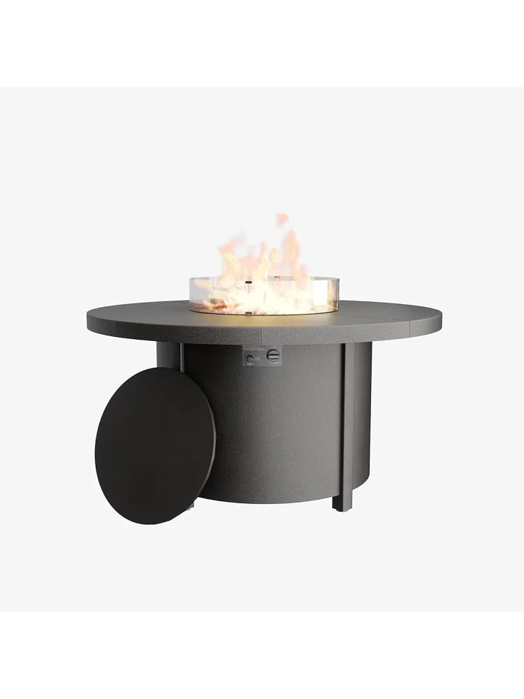 

Propane Fire Pit,Steel Tabletop Fire Pit,55000 BTU Auto-Ignition Gas Fire Pits with Lid & Windproof Glass for Outdoor,